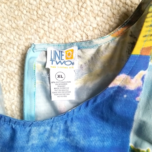 Tropical Summer Sundress/Swimsuit Cover Up-Cotton/Spandex. Line Two bran… - Picture 4 of 4